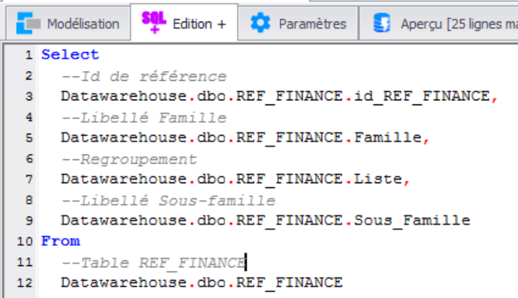 Requêtes - Edition du SQL Expert textuel