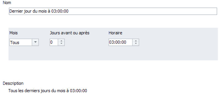 Horaires - Dernier jour du mois