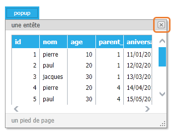 Popup - fermeture de la popup