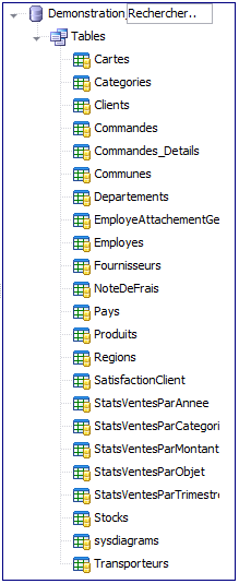 Requêtes - Liste des tables du(es) schéma(s) connecté(s)