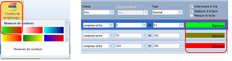 format conditionnel - exemple 2 - configuration et aperçu 5/10