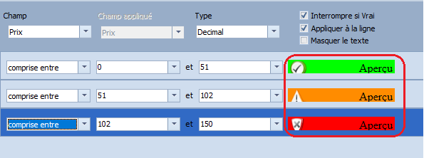 format conditionnel - exemple 2 - configuration et aperçu 8/10