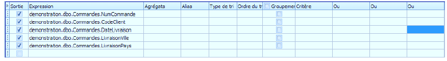 tableau simple - lien hypertexte - requête générale