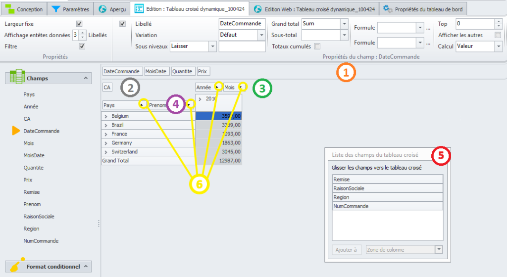 TCD - Interface du composant TCD