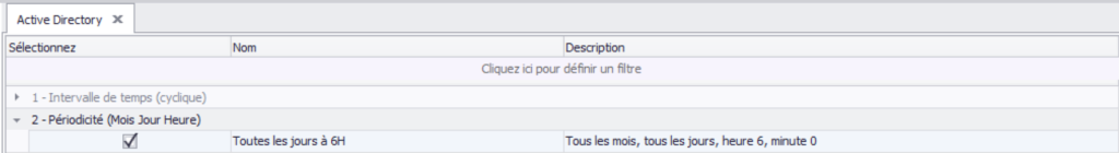 Environnement - configuration de la programmation d'exécution