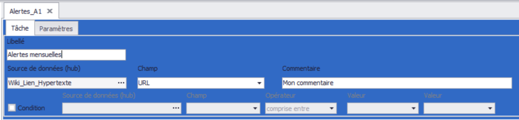 Export Mails - configuration des alertes