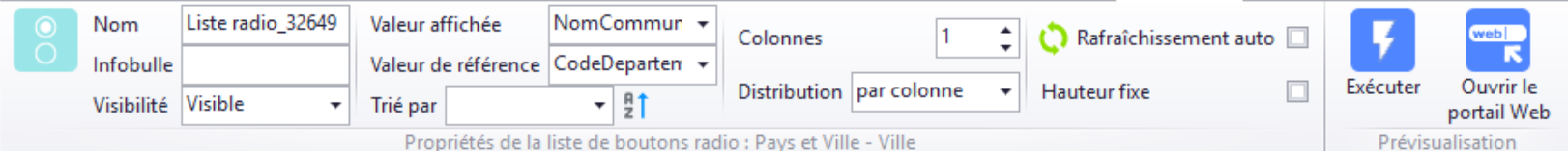Liste radio - interface avec datatource