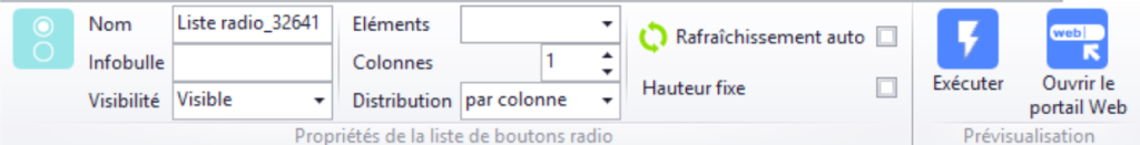Liste radio - interface sans datasource