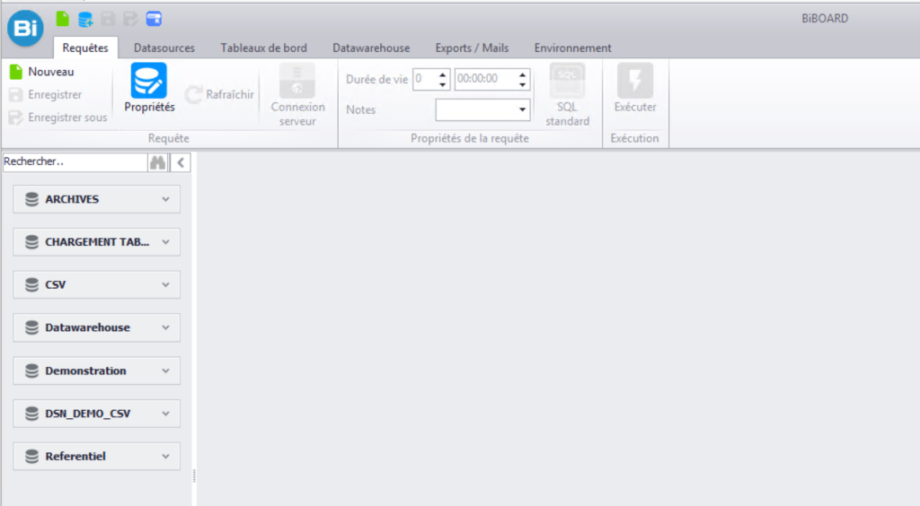 Interface démarrage Studio BiBOARD